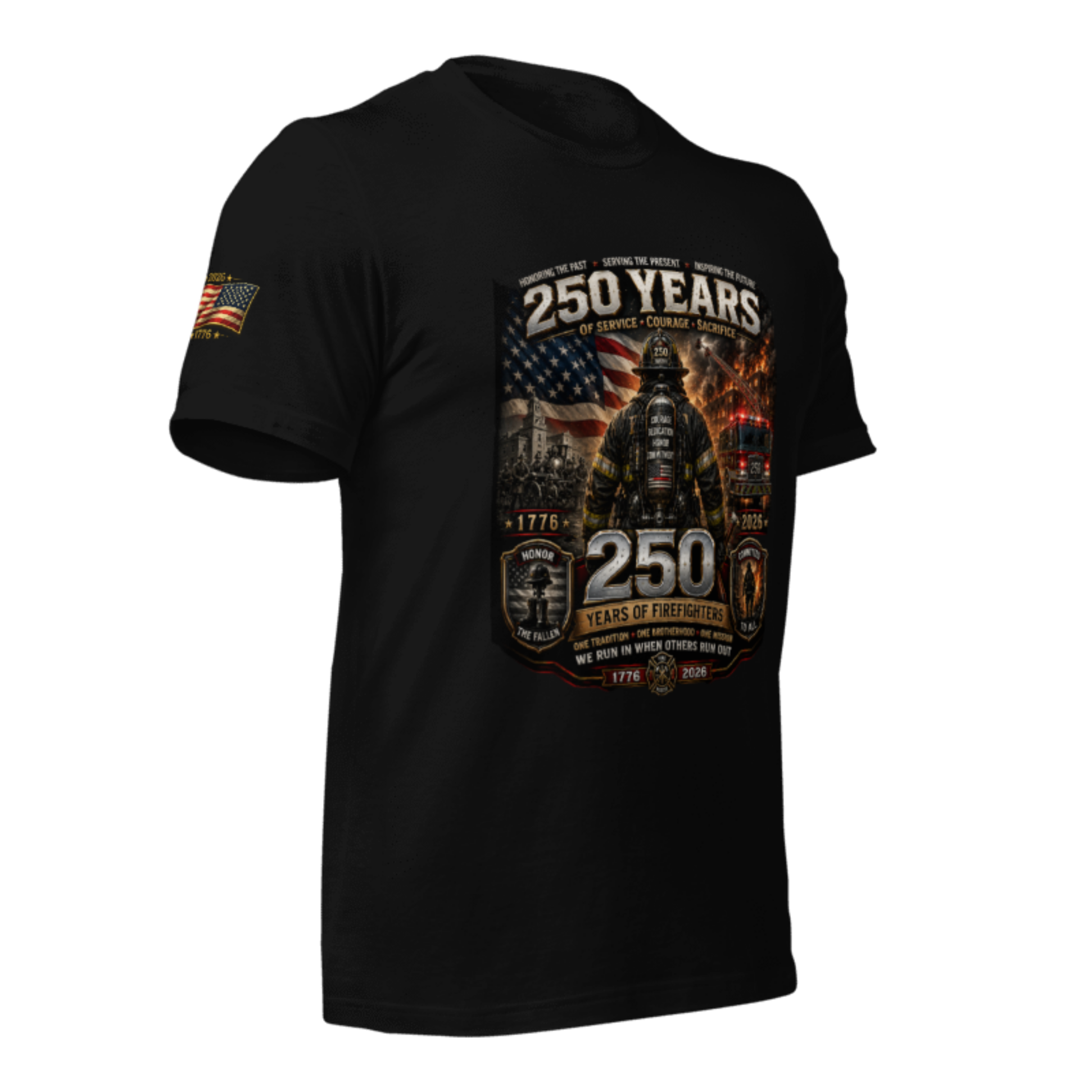 America 250 Firefighter Tribute –  T-SHIRT