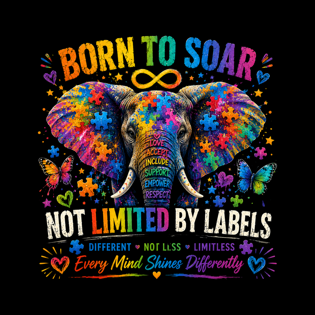 Born to Soar – Autism Awareness Elephant | Not Limited by Labels