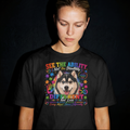 See the Ability, Not the Disability – Different Not Less Autism Awareness Husky