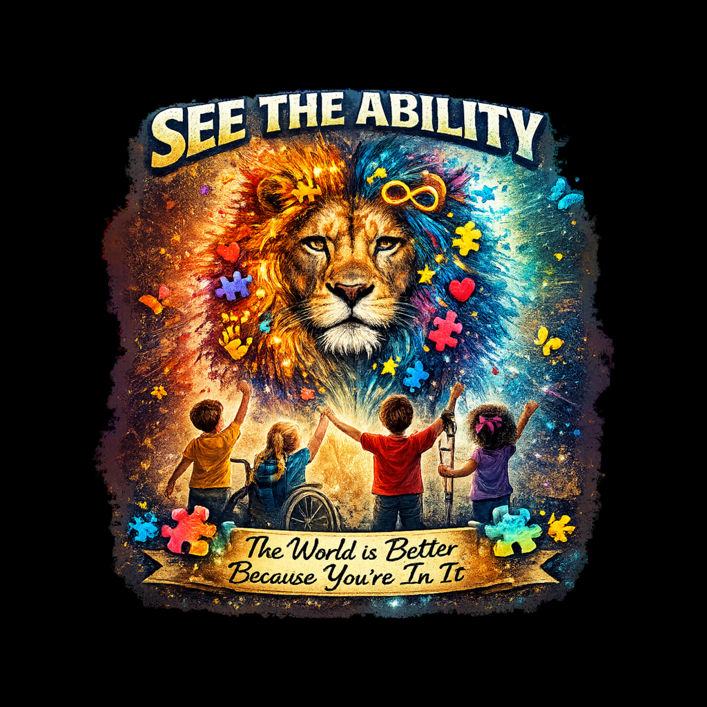 See the Ability – The World Is Better Because You're In It | Autism Awareness Lion