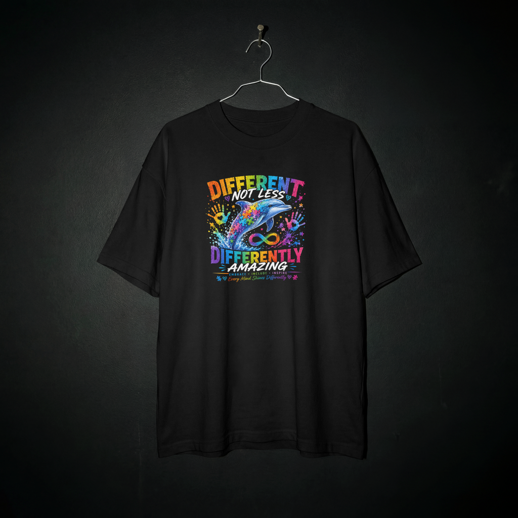 Different Not Less, Differently Amazing – Autism Awareness Dolphin