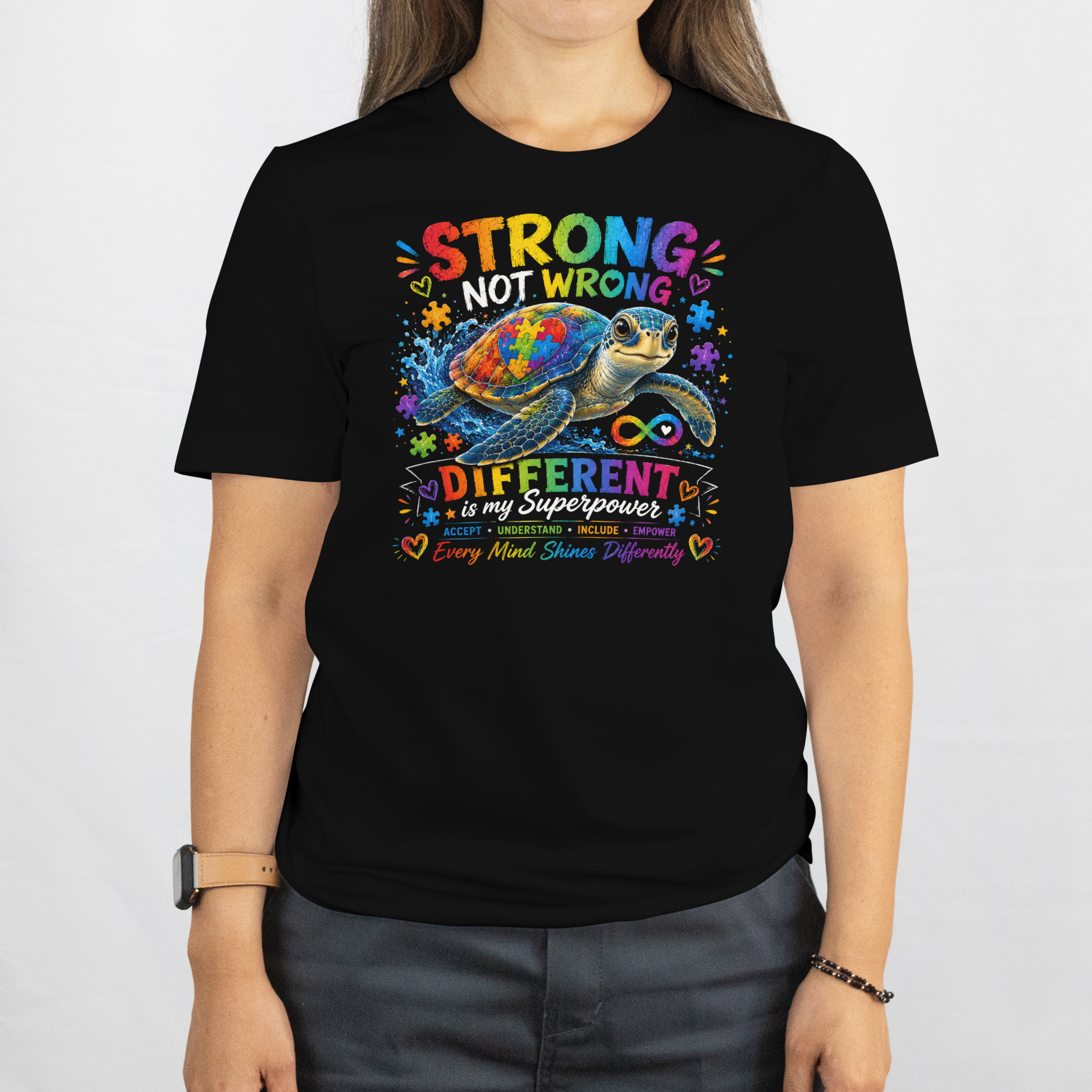 Strong, Not Wrong – Different Is My Superpower Autism Awareness Sea Turtle