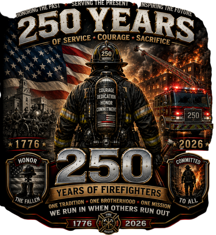 America 250 Firefighter–  T-SHIRT