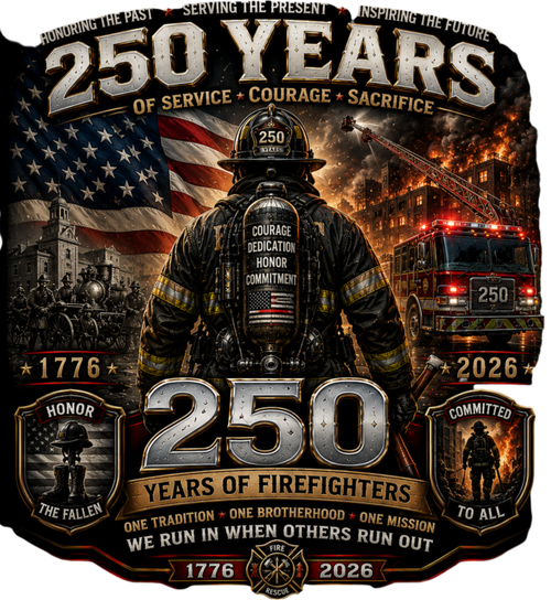 America 250 Firefighter Tribute –  T-SHIRT