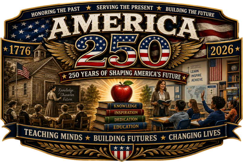 America 250 Teacher Tribute – Teaching Minds, Building Futures T-SHIRT