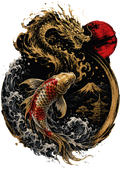 Dragon & Koi – Balance of Power Premium Japanese Art