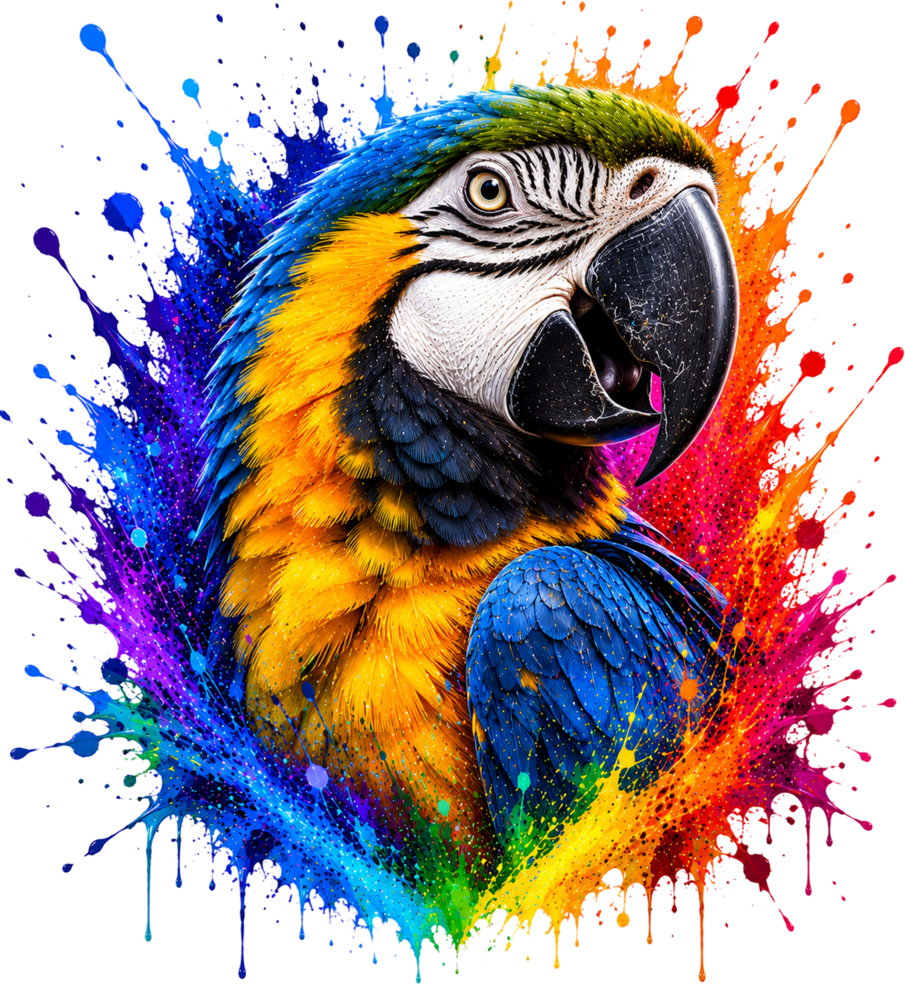 Rainbow Splash Macaw Portrait | Premium Wildlife Youth