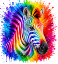 Little Heroes Collection | Rainbow Splash Zebra | Premium Wildlife Youth