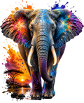 Color Splash Elephant | Premium Wildlife Youth