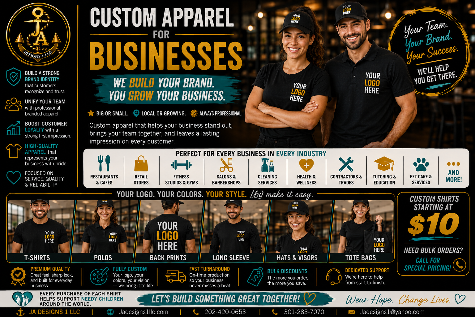 Design Your Own Custom T-Shirt | Create Personalized Apparel with JA Designs 1 LLC