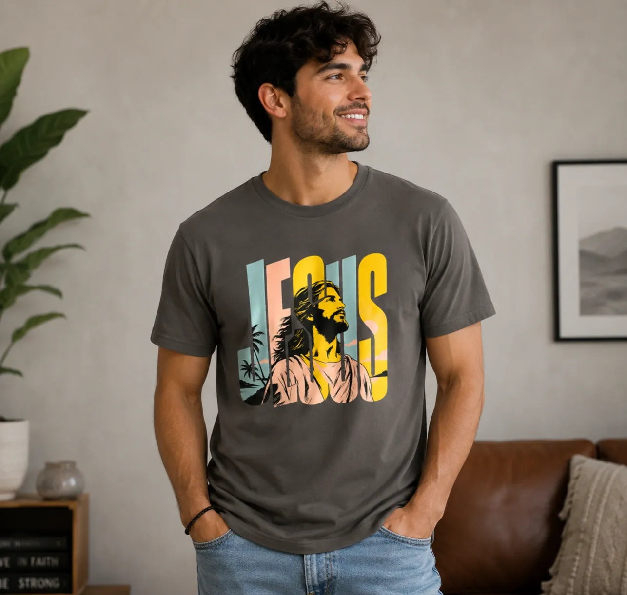 Jesus Sunset Graphic Premium Tee