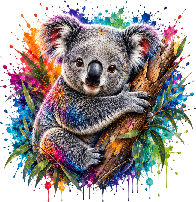 Color Splash Koala | Premium Wildlife Youth T-Shirt