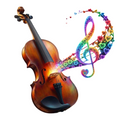 Rainbow Music Violin T-Shirt | Colorful Musical Notes Graphic Tee | Violin Lover Gift