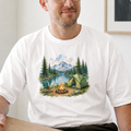 Mountain Camping Adventure T-Shirt | Outdoor Wilderness Graphic Tee | Campfire Nature Shirt