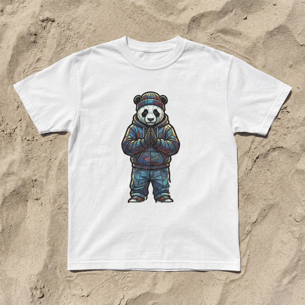 Praying Panda Streetwear T-Shirt | Faith & Humility Graphic Tee | Inspirational Panda Shirt