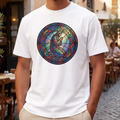 Praying Jesus Stained Glass Christian T-Shirt