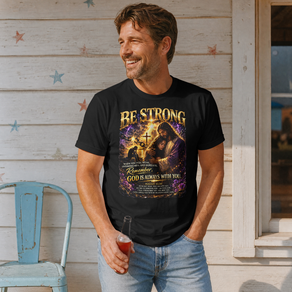 Be Strong – God Is Always With You Christian T-Shirt
