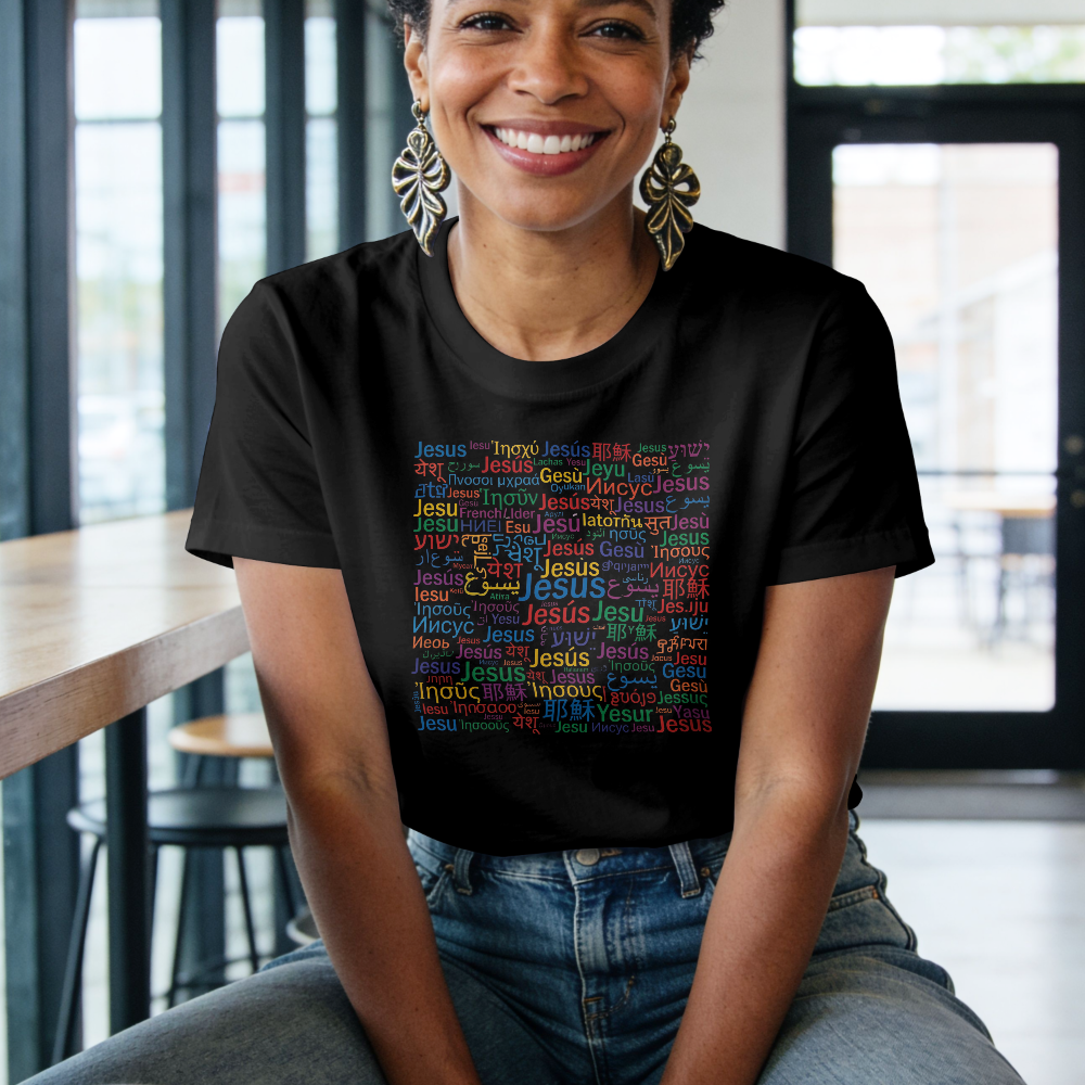 Rainbow Jesus Typography T-Shirt