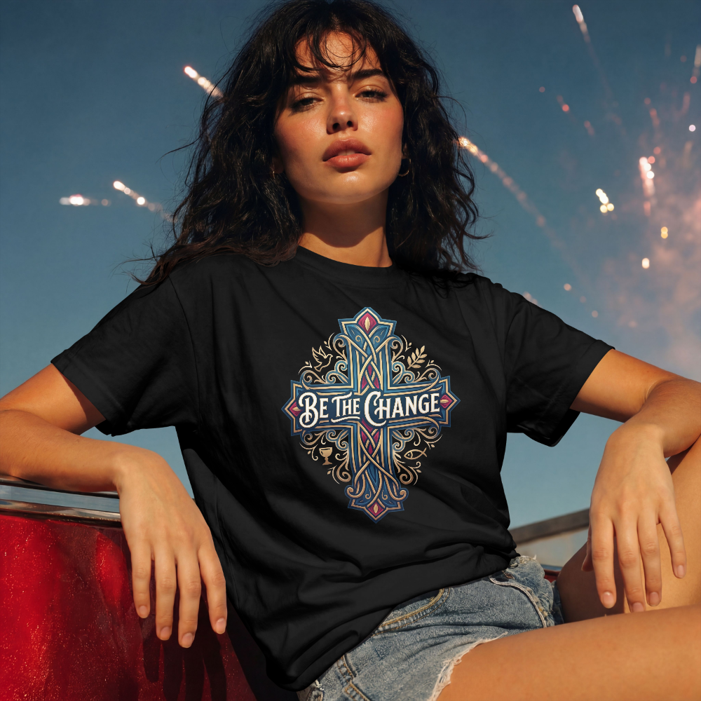 Be the Change Cross Christian T-Shirt