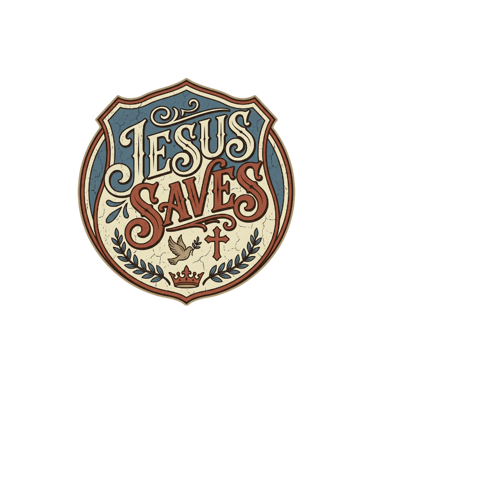 Jesus Saves Vintage Christian Crest T-Shirt