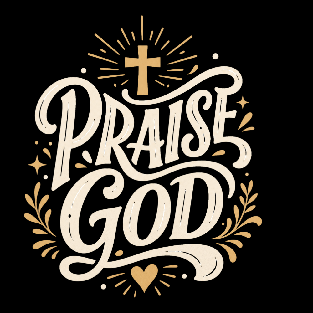 Praise God Vintage Christian Typography T-Shirt