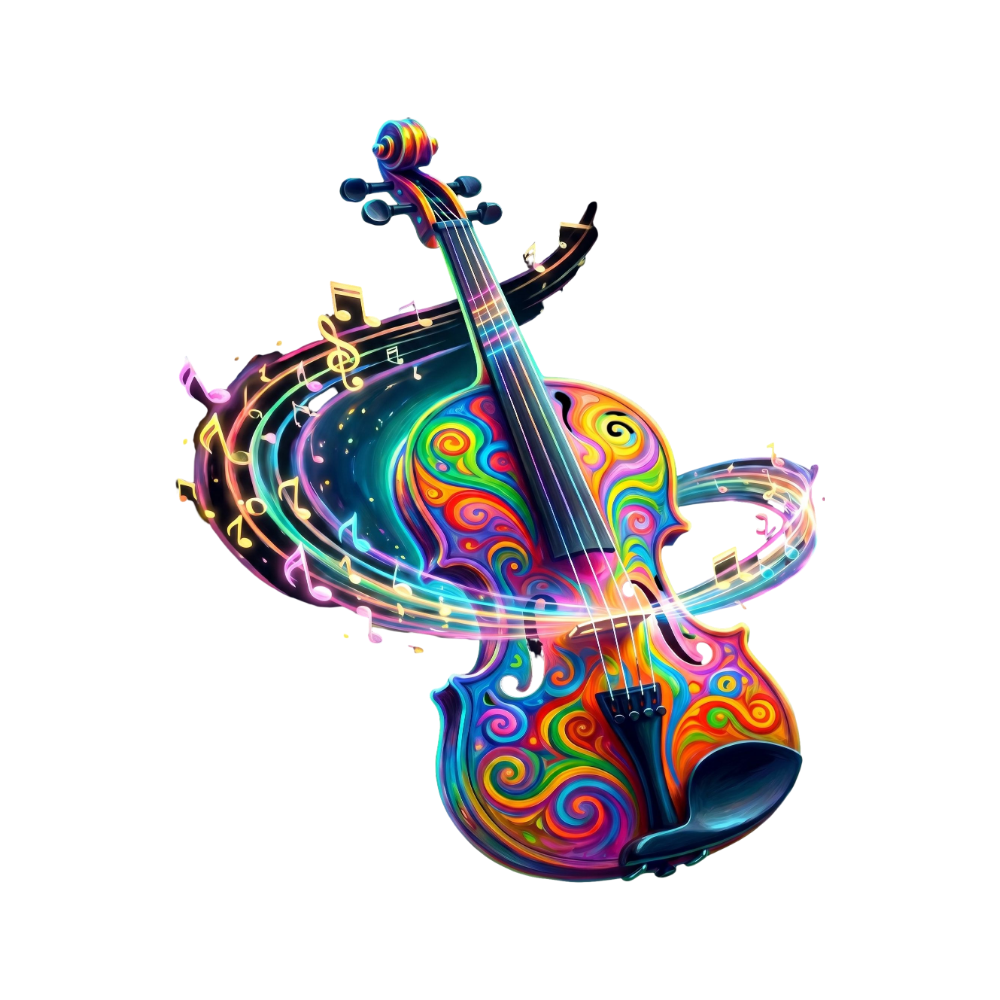 Colorful Violin T-Shirt | Vibrant Music Lover Graphic Tee | Artistic Instrument Design