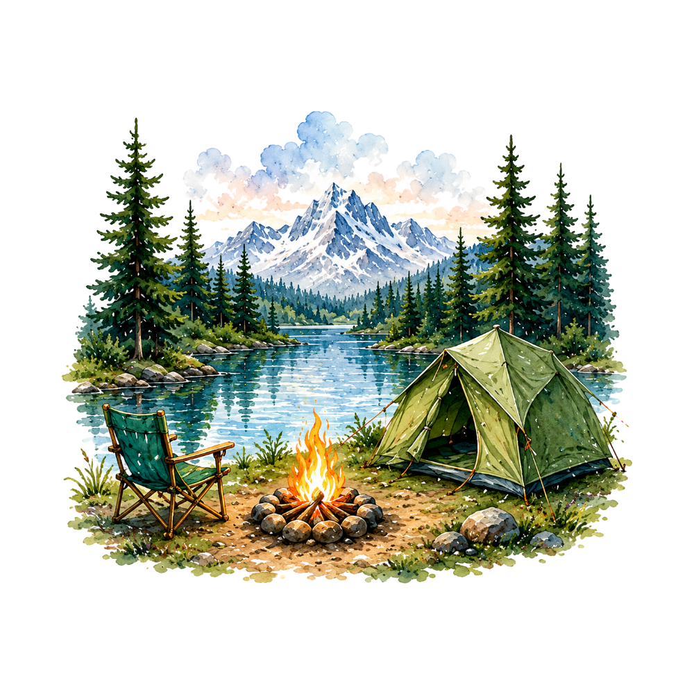Mountain Camping Adventure T-Shirt | Outdoor Wilderness Graphic Tee | Campfire Nature Shirt