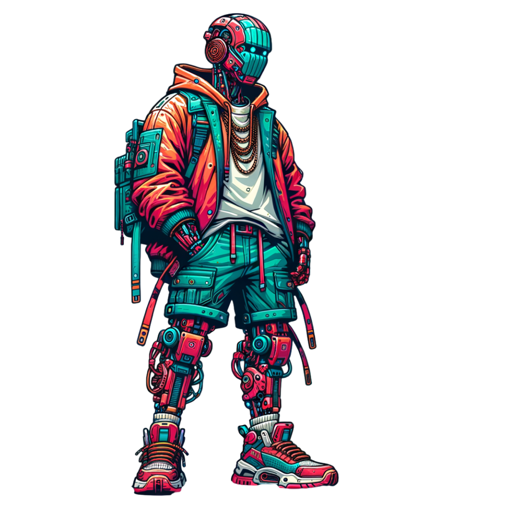 Cyber Street Explorer T-Shirt | Futuristic Urban Adventure Graphic Tee | Neon Techwear Design