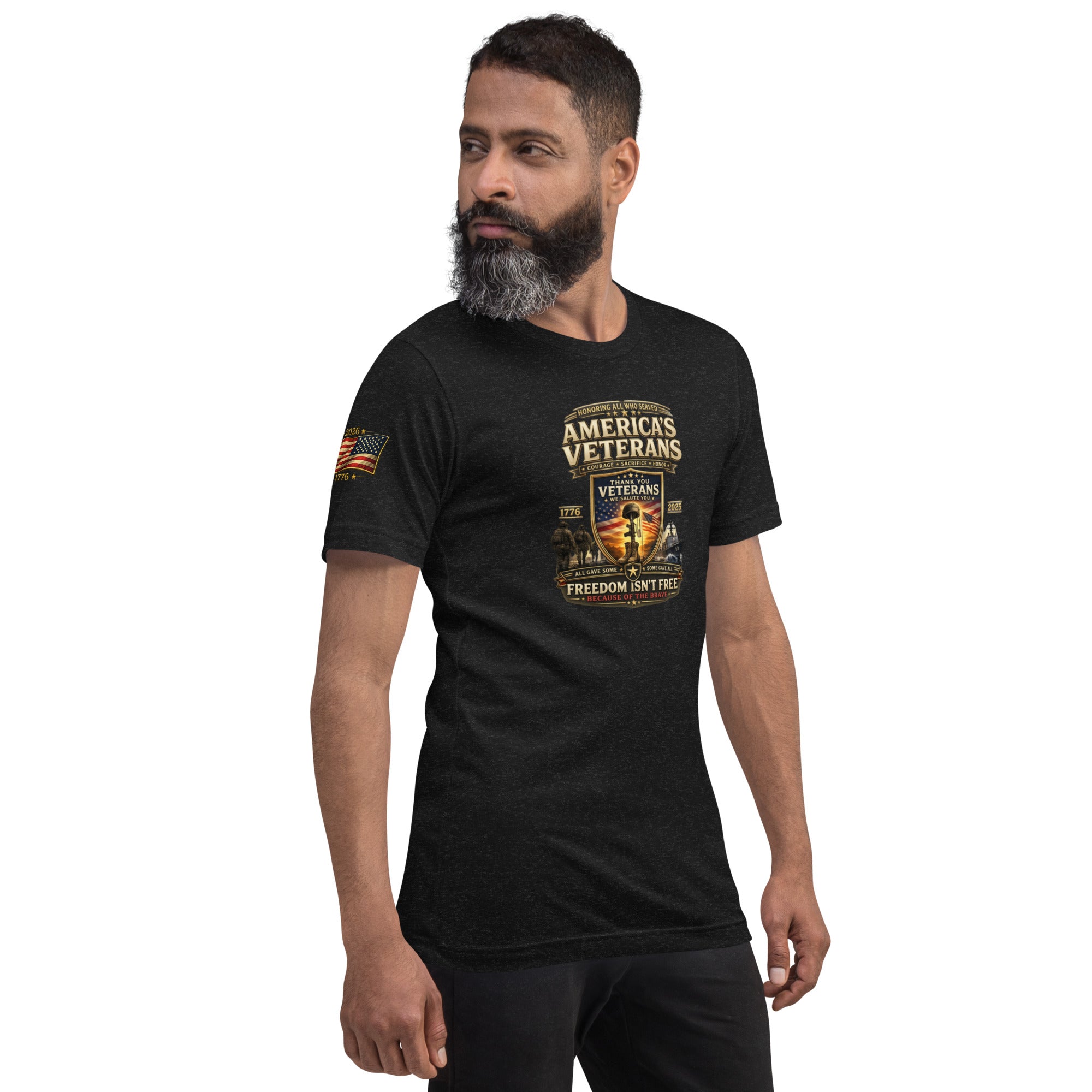 Freedom Isn't Free Because of the Brave- Boots -   T-Shirt