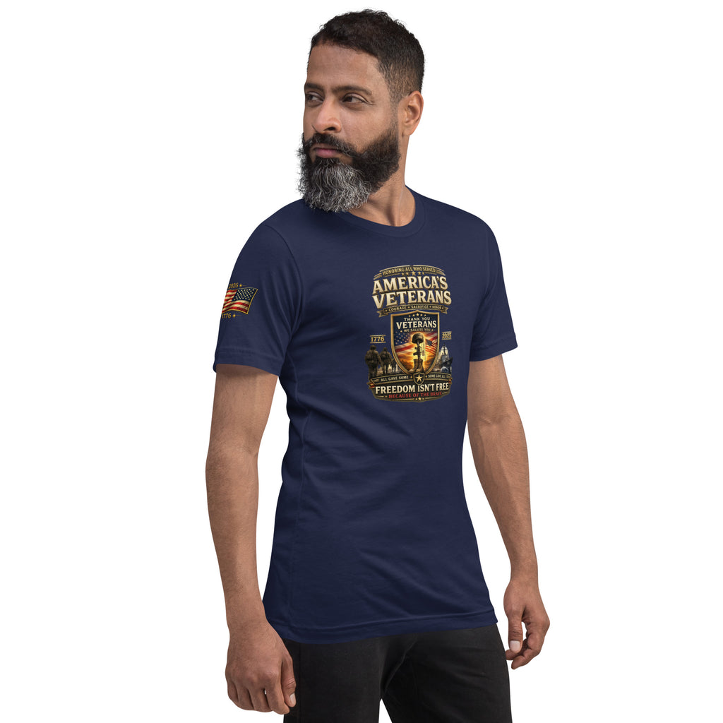 Freedom Isn't Free Because of the Brave- Boots -   T-Shirt